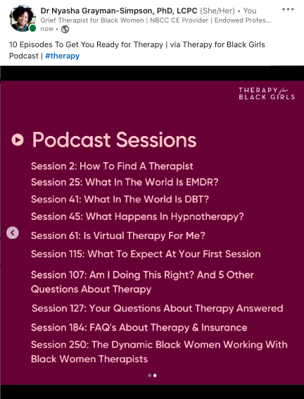 Therapy for Black Girls Starting Therapy Podcasts
